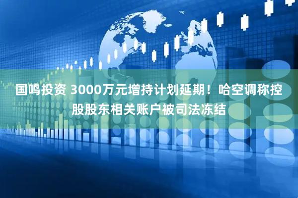 国鸣投资 3000万元增持计划延期!哈空调称控股股东相关账户被司法冻结